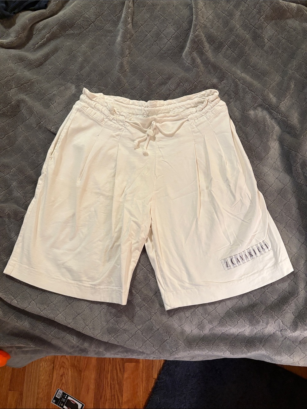 Z. Cavaricci White Men's Drawstring Athletic Shorts